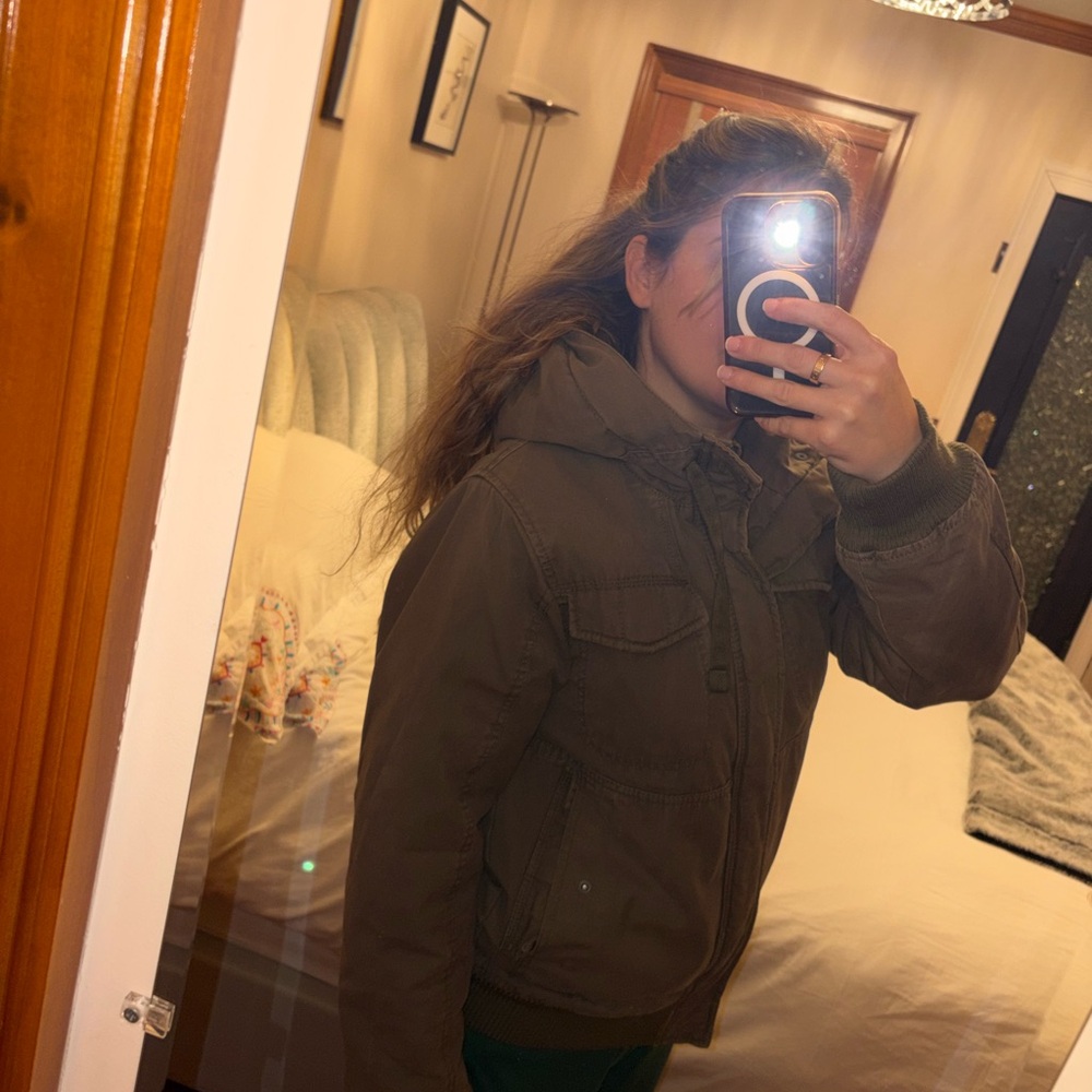 Olive green Hooded Jacket H&M